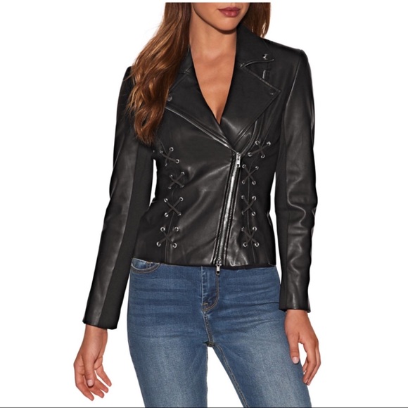 NWT Boston Proper Vegan Leather Moto Jacket - Picture 2 of 6